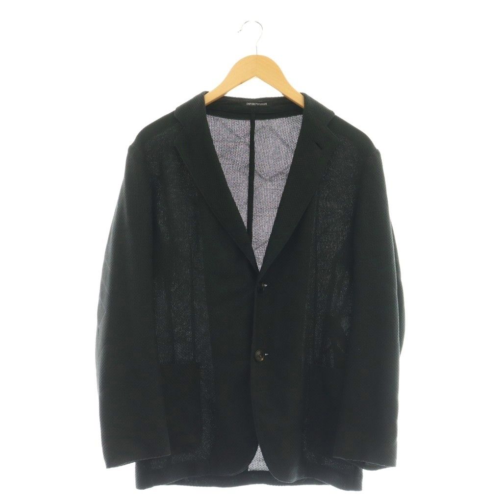 エンポリオアルマーニ　テーラード　ジャケット　ブレザー　48 黒　濃紺 EMPORIO ARMANI（エンポリオアルマーニ）テーラードジャケット