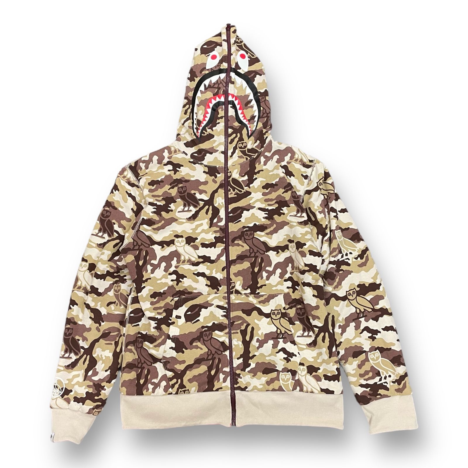 美品 A BATHING APE OVO リバーシブル 迷彩 ジップ シャークパーカー