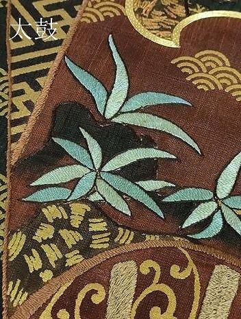 平和屋着物□極上 児島廣和 アトリエ 聖jin苑 太鼓柄袋帯 駒刺繍 紬地  