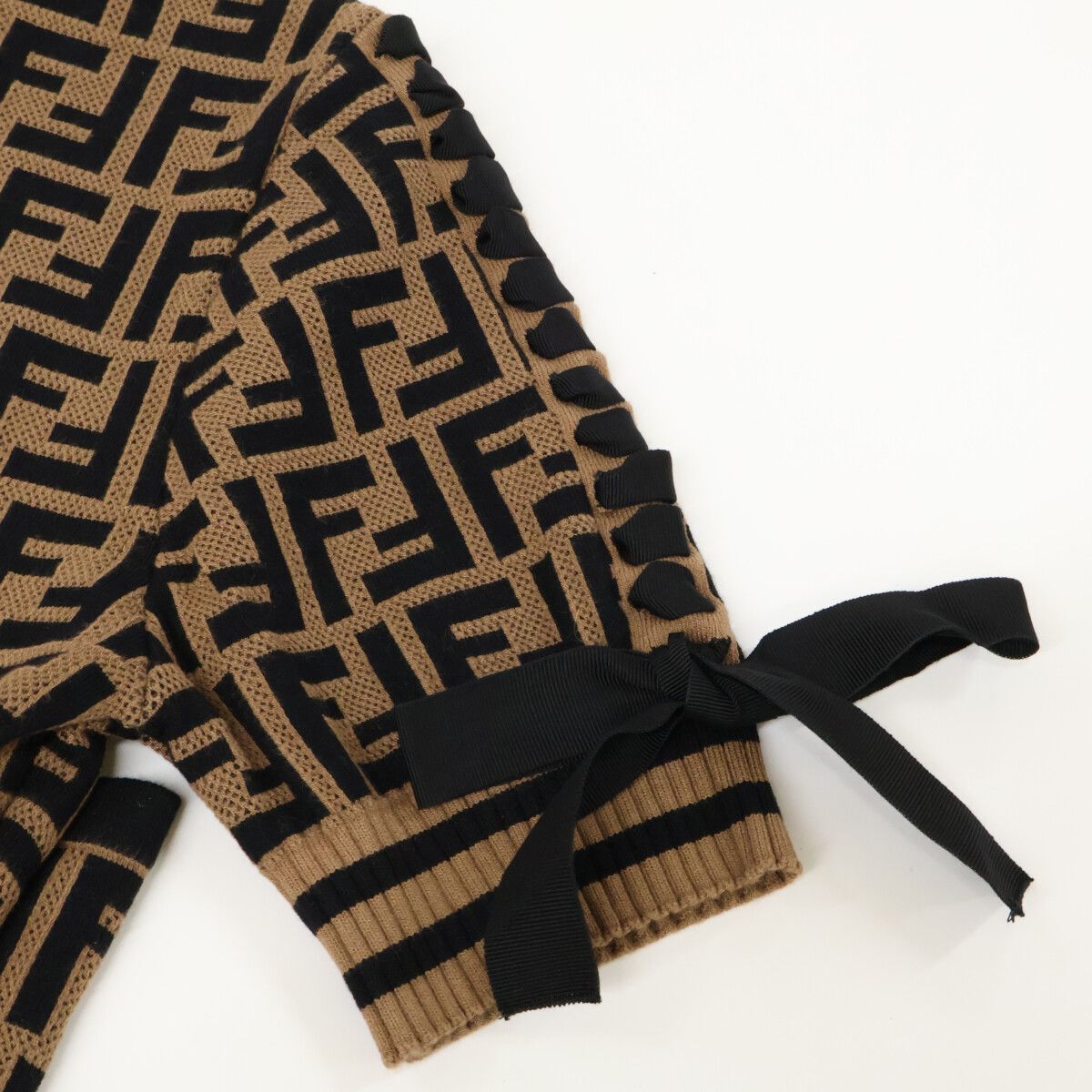 FENDI ズッカ柄ニット巻きスカート FENDI(フェンディ) ズッカ柄スカート ブラウン サイズ 44