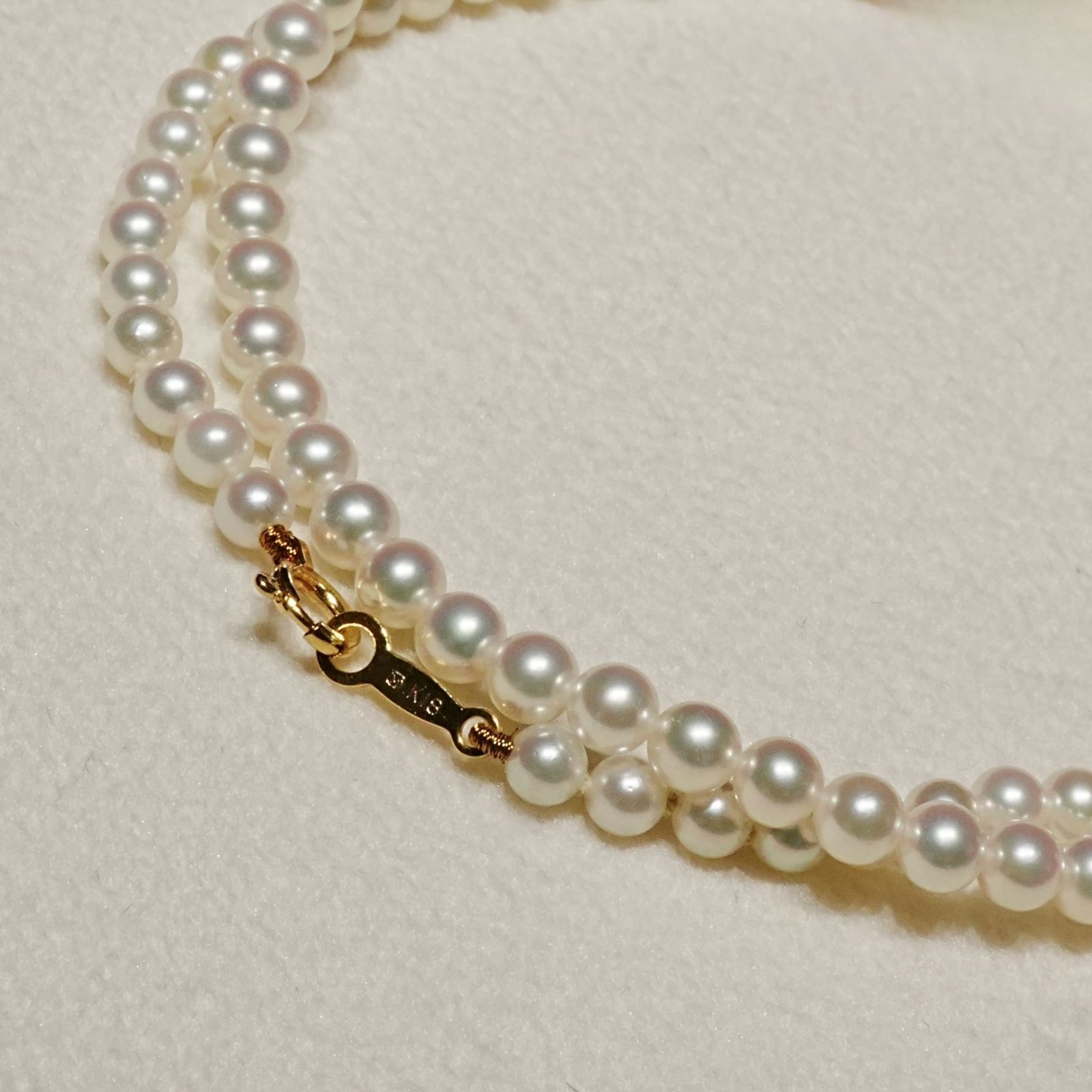 美品 ミキモト K18 アコヤ ベビーパール ネックレス 真珠/25-1096M