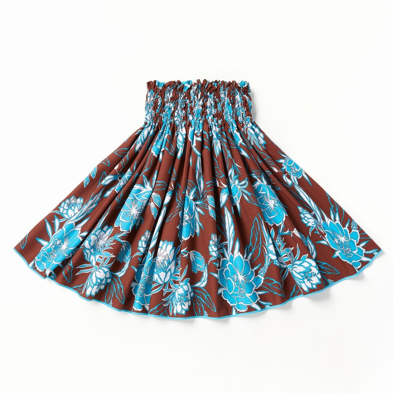 パウスカート 月下美人 ブラウン 水色 裾パイピング NIGHT BLOOMING CEREUS 東北