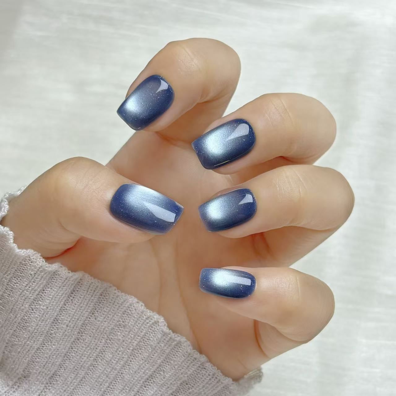 [Spring Fair] OHMI GALLERY Magnetic Nail, Short Square, One Color, 100% Handmade, Luxurious, Unisex, NTSSMC Planet