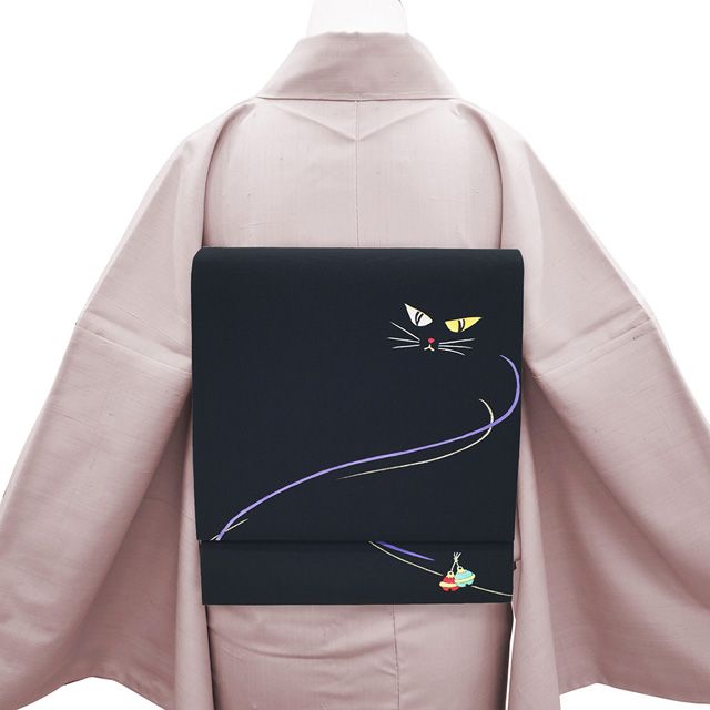 新古品】 名古屋帯 未使用 正絹 塩瀬 染め帯 九寸 手描き 金彩
