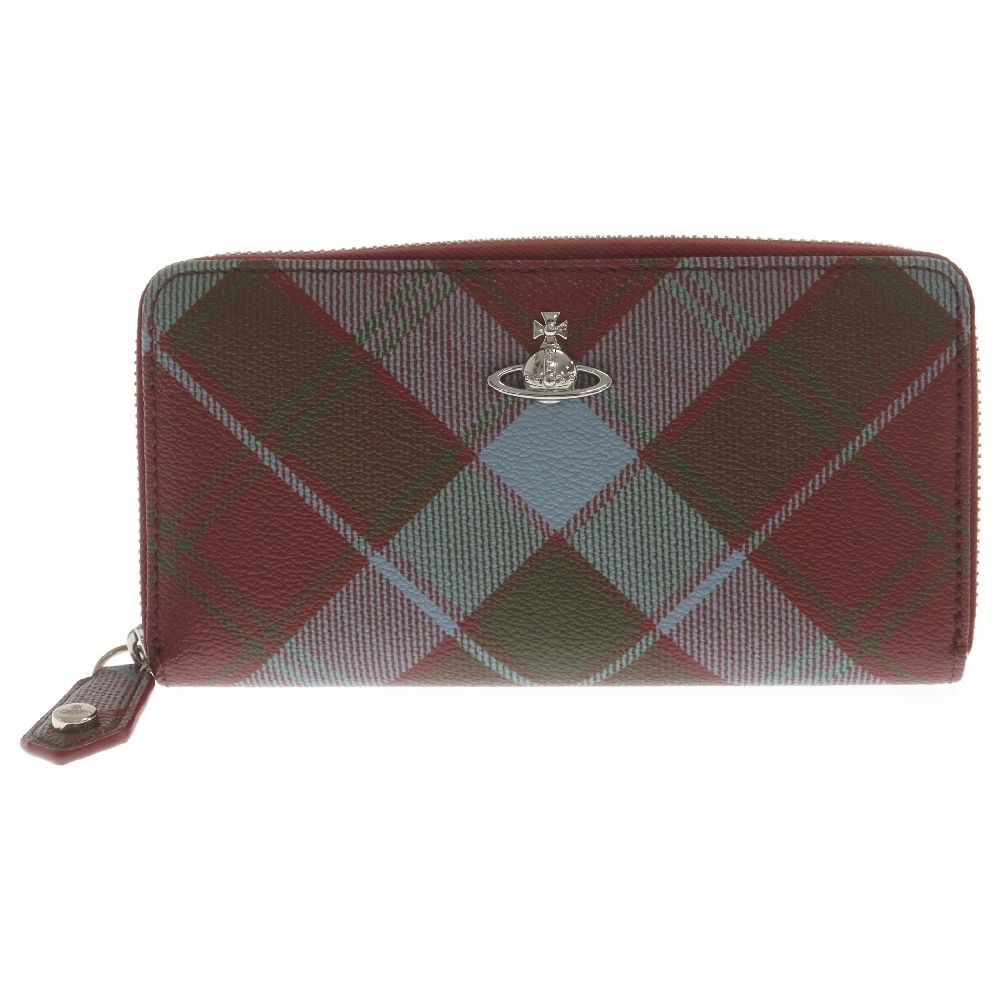 Vivienne Westwood (ヴィヴィアンウエストウッド) DERBY CLASSIC ZIP ROUND WALLET ダービー クラシック ジップ ラウンドウォレット 長財布 レッド