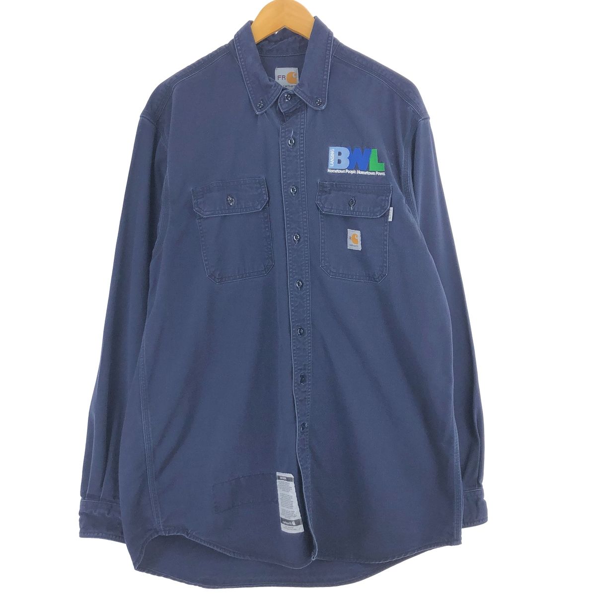 古着 カーハート Carhartt FRシリーズ 長袖 ボタンダウンシャツ USA製 メンズXL/eaa443640