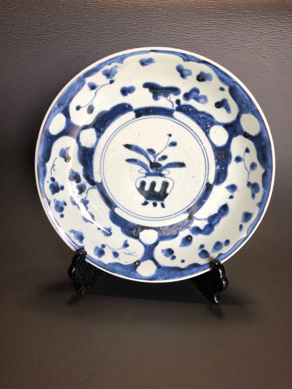 染付 古伊万里 中皿 草花文様 骨董 直径28cm (t71602) - メルカリ