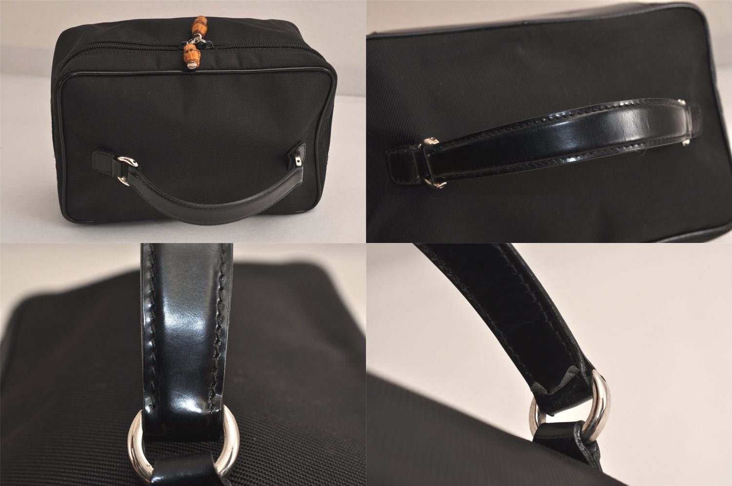 GUCCI グッチ バンブー バニティ ハンドバッグポーチ 財布 ナイロン