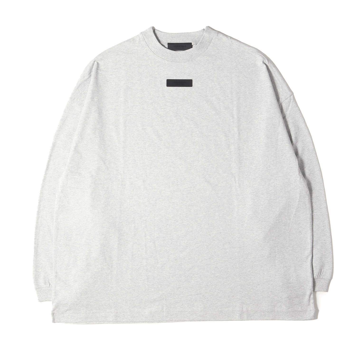 新品 FEAR OF GOD フィアオブゴッド Tシャツ サイズ:XL 24SS FOG ESSENTIALS シリコンプリント オーバーサイズ Tシャツ Longsleeve Tee ヘザーグレー(LIGHT HEATHER GRAY)【メンズ】
