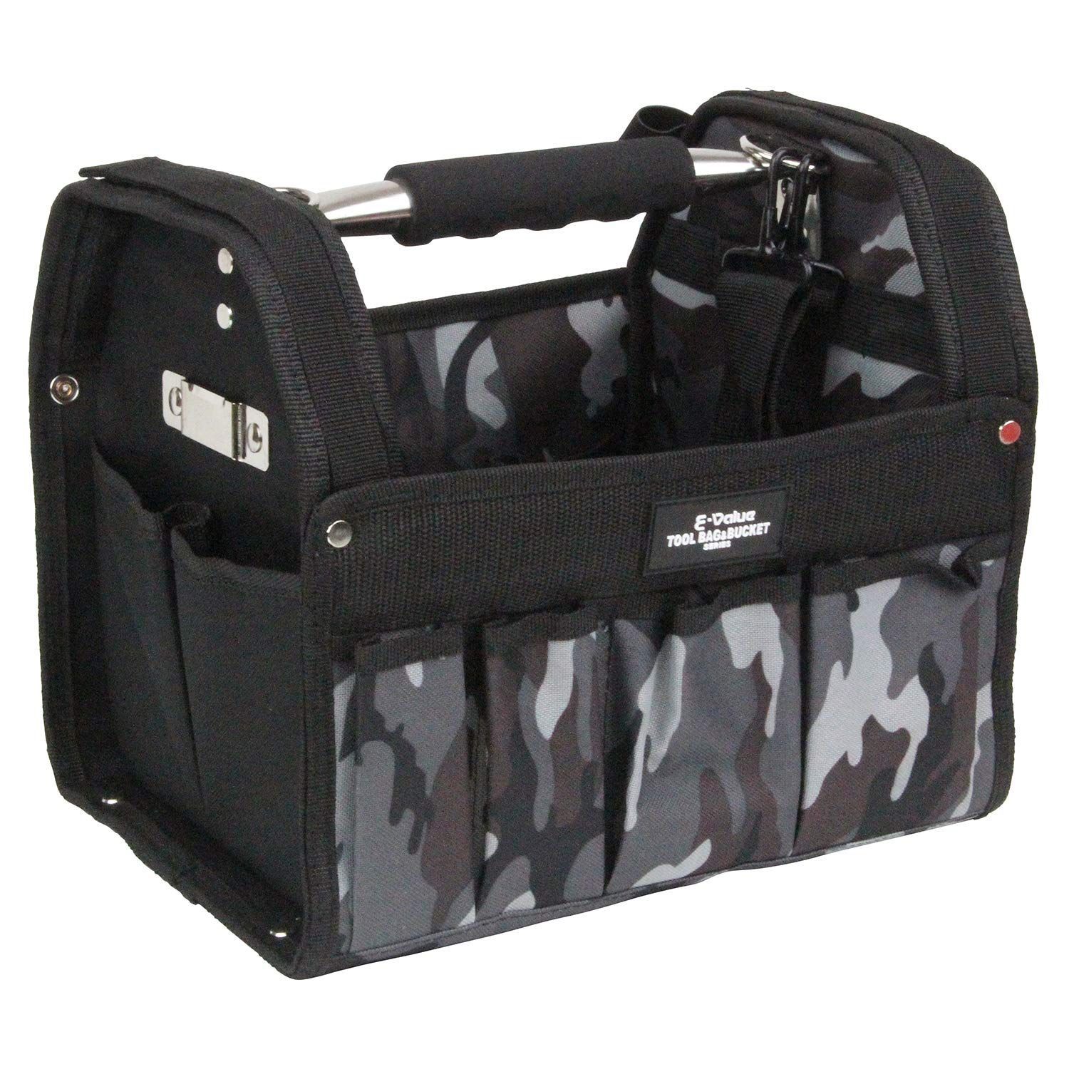 数量 E-Value ツールキャリーバッグS 幅290×奥行240×高さ240mm ETC-OP-S-CGRY カモフラージュグレー ショルダーベルト コンベックスホルダー付き