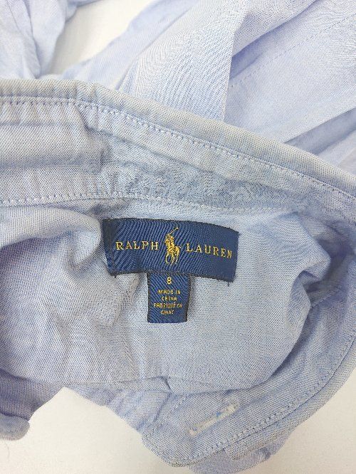 ◇ RALPH LAUREN ラルフローレン キッズ 子供服 長袖 膝下丈 ワンピース サイズ8 135/68 ブルー レディース P  【1308160079102】