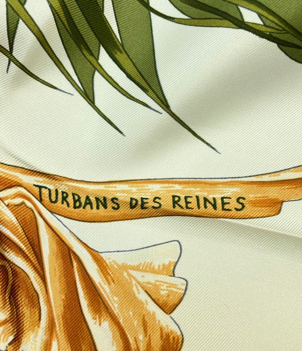 美品　HERMES　エルメス　カレ90《TURBANS DES REINES》 エルメス スカーフ カレ90 シルク100% TURBANS DES REINES