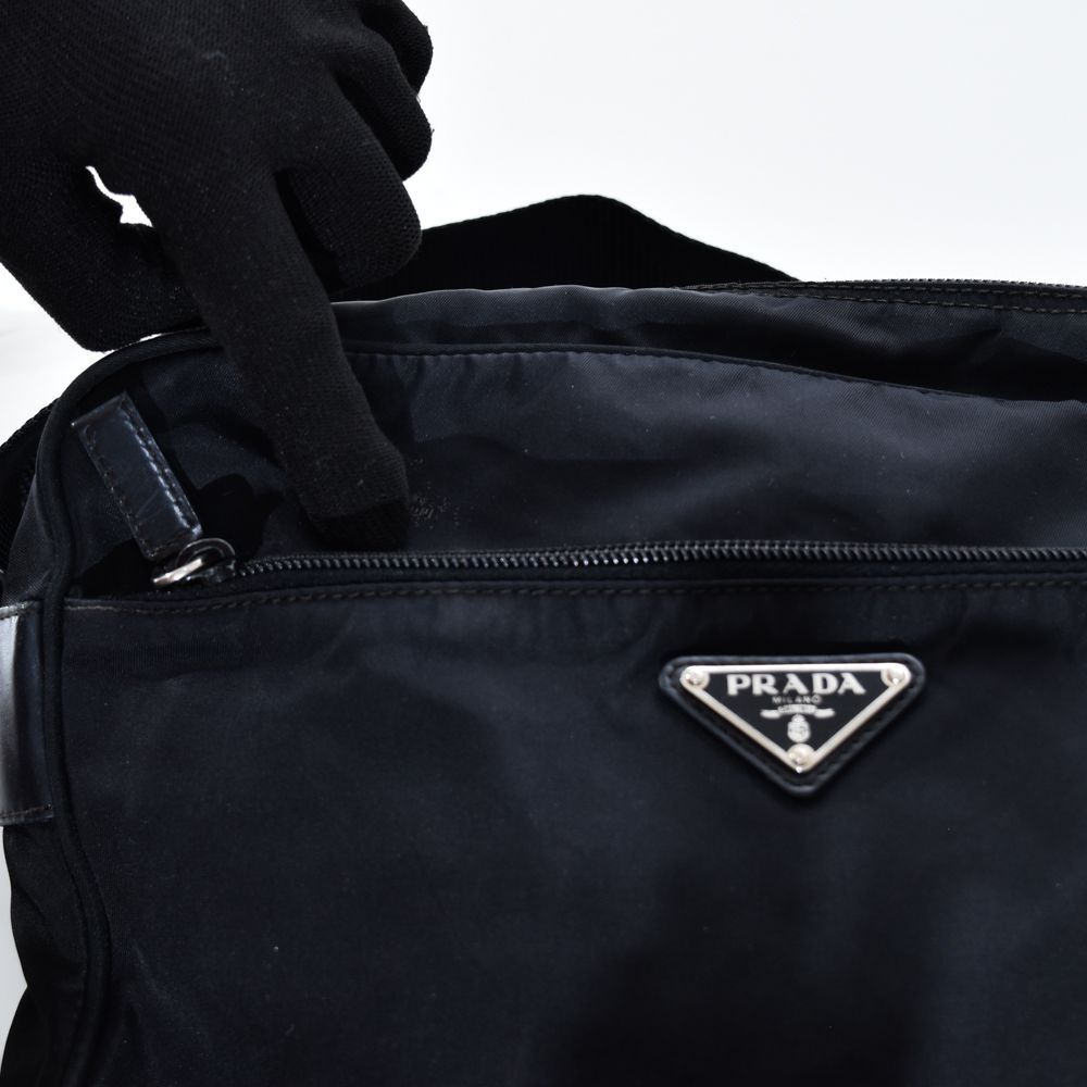 中古USED PRADA ショルダーバッグ ナイロン ロゴ ブラック 33995