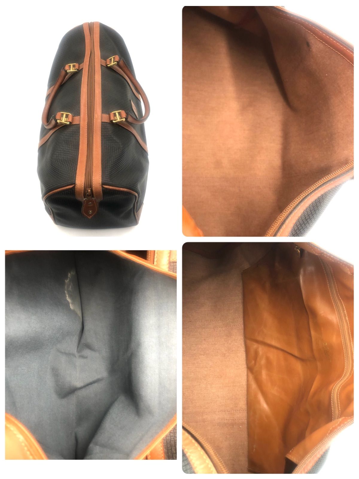 □美品□BALLY バリー Bロゴ型押し総柄 大容量ボストンバッグ