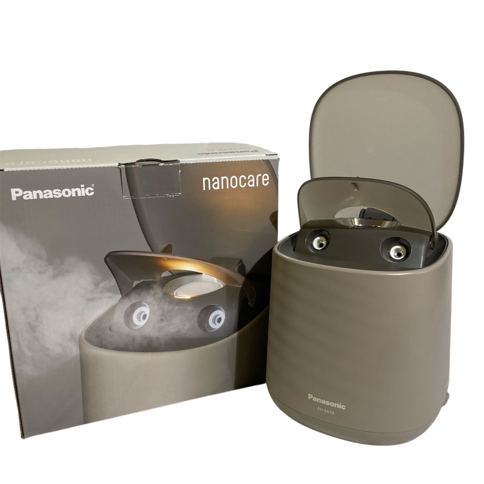 【新品未使用】パナソニック EH-SA70 ナノケア グレージュ スチーマー ナノケア（アロマ・あかりタイプ） グレージュ EH-SA70-H