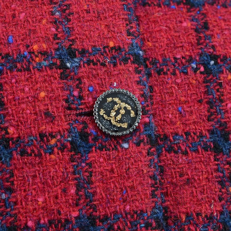 シャネル　ツイードジャケット　レディース　表記34 CHANEL　赤 CHANEL - シャネル ツイード P22966V13825 レディース