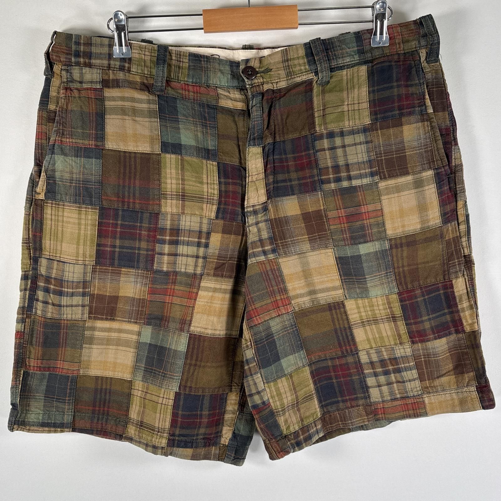 古着 エディー・バウアー Eddie Bauer ショートパンツ ハーフパンツ 大きいサイズ マルチカラー w38  ブラウン系 チェック メンズ