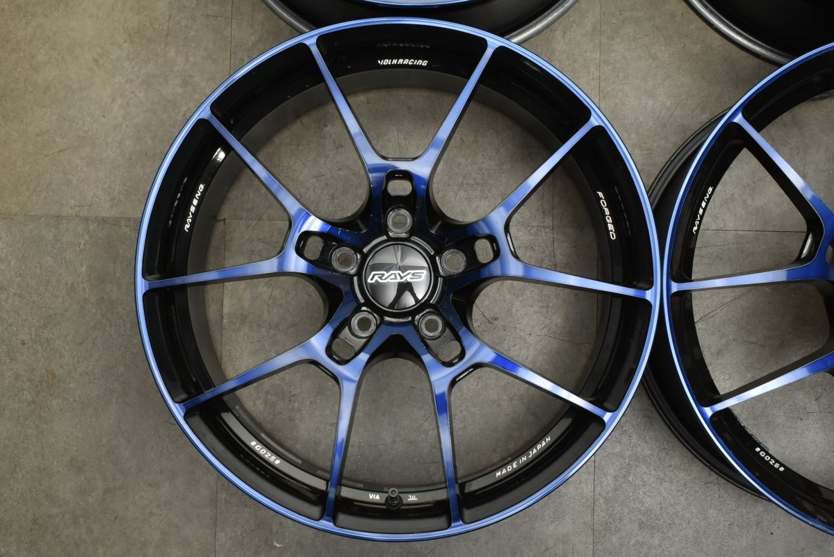 鍛造 RAYS VOLKRACING G025 19in 8J 45 9J 50 PCD120 4本 ダークブルー BMW F20 1シリーズ F22 F23 2シリーズ レイズ TRITUETUBI_COM
