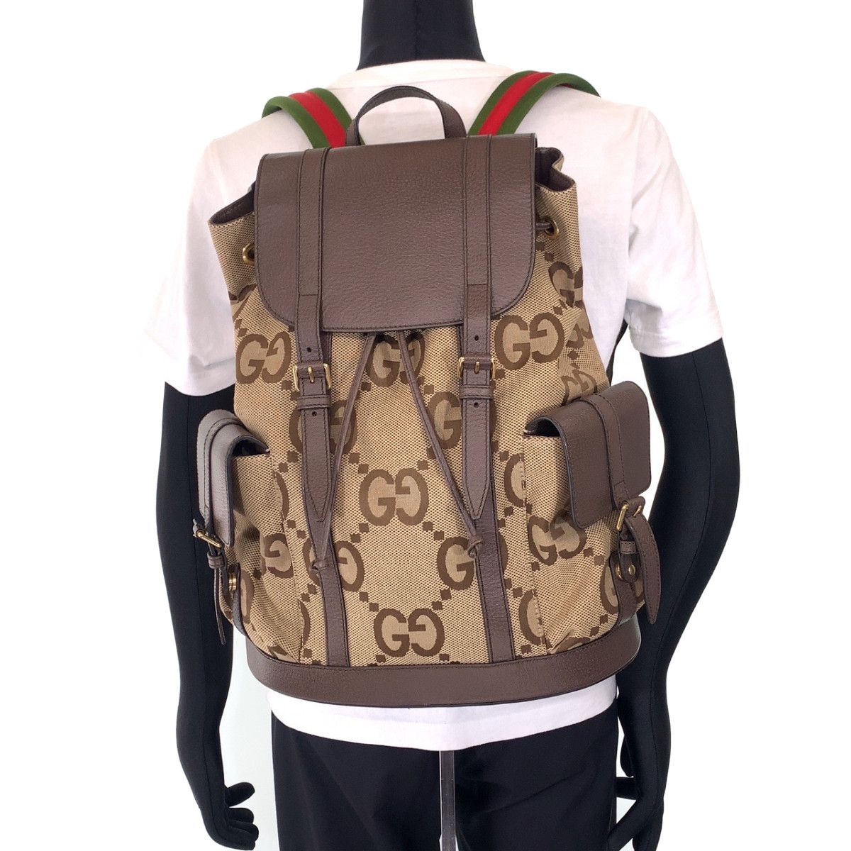 美品 GUCCI グッチ ジャンボGG 男女兼用 ブラウン ベージュ 美品 GUCCI グッチ ジャンボGG 男女兼用 ブラウン ベージュ