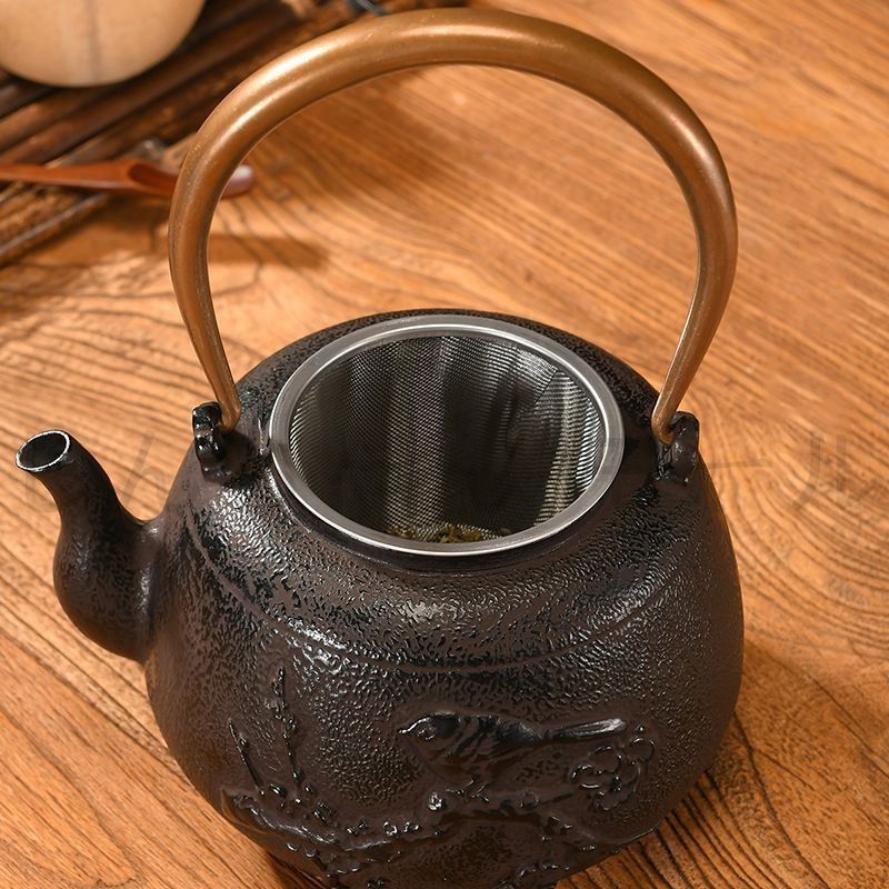 道具 職人手作り 鉄びん 鉄分補給 急須 茶こし付き 未塗装鉄器
