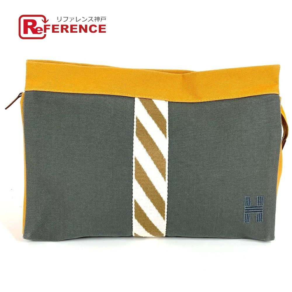 HERMES エルメス クラッチバッグ ジメトゥ GM ジメトゥGM コットン グレー
