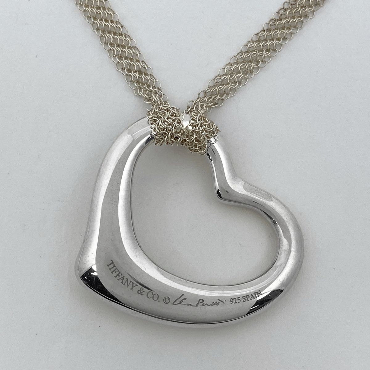 ティファニー TIFFANY&Co. オープンハート メッシュ ネックレス エルサ 