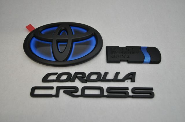 ＺＶＧ１１/１５　カローラクロスハイブリッド　マットブラックｏｒピアノブラックエンブレム　リア４点ＳＥＴ　　INVENTER/grow/メッキ/ブラッククローム/ゴールド/車エンブレム/車パーツ/