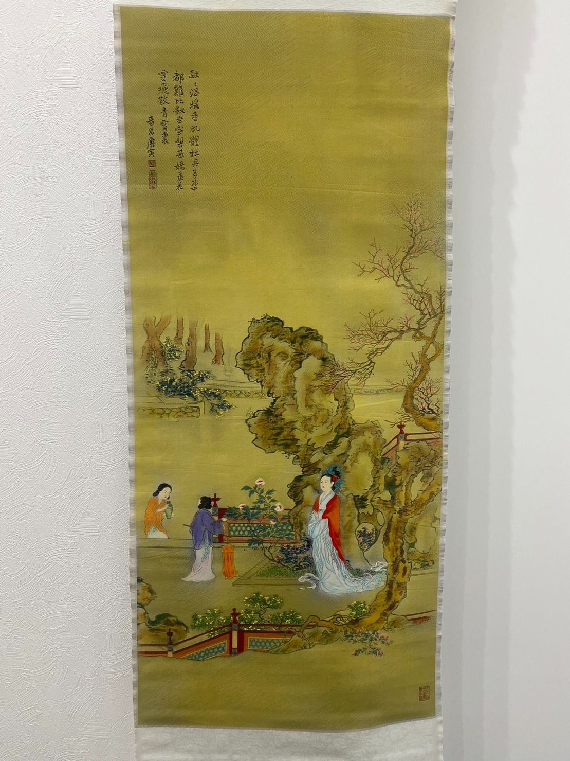 晋昌唐寅】掛け軸 掛軸 中国美術 明代 肉筆 絹本 晋昌唐寅書 人物画