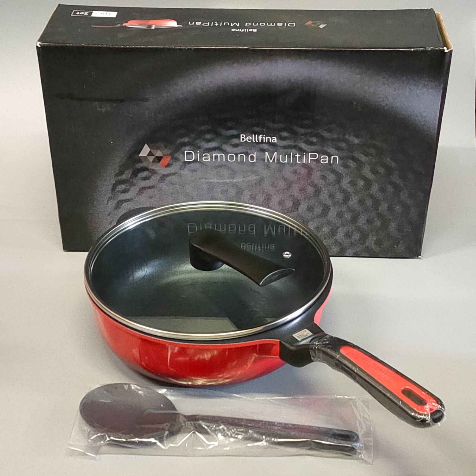 ★未使用 アーネスト【ベルフィーナ ダイヤモンド マルチパン 3点セット A-76927】 ベルフィーナ 《 ダイヤモンドパン グランドセット 》A-77097 レッド