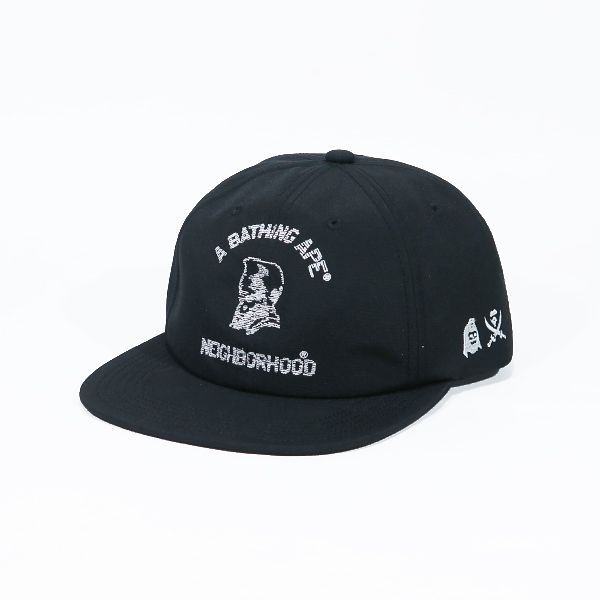 NEIGHBORHOOD ネイバーフッド x A BATHING APE ア ベイシング エイプ BAPEXNBHD GENERAL PANEL CAP ジェネラル パネル キャップ ブラック 帽子 aprk