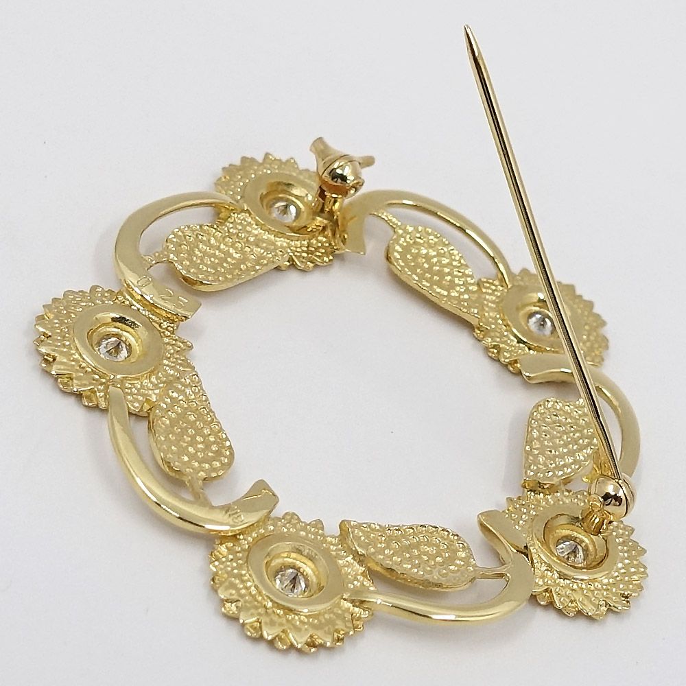 ピンブローチ リーフデザイン