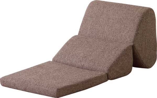 ツイードの3wayテレビ枕マット 座椅子 W46×D69-90×H37-45×SH5cm No.121 ブラウン