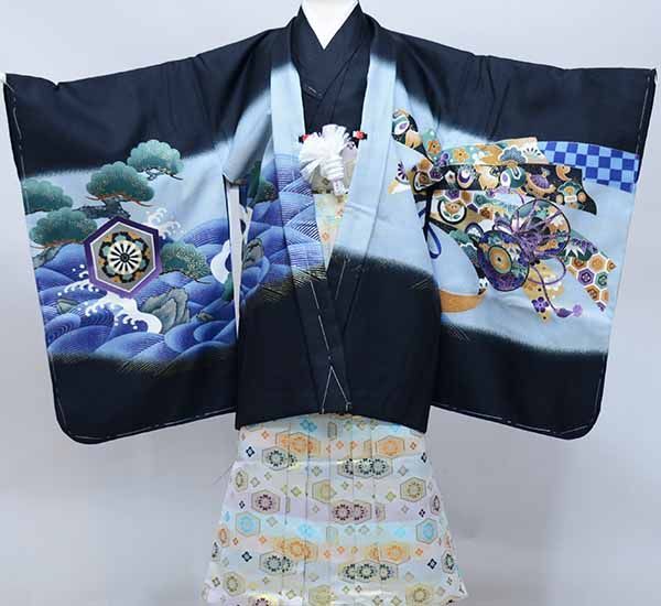 七五三 五歳 男児 羽織袴フルセット 着物 黒地 鷹 袴変更可能 NO37845 楽天市場】(七五三超早割11%OFF9/04迄)七五三 着物 男の子 5歳