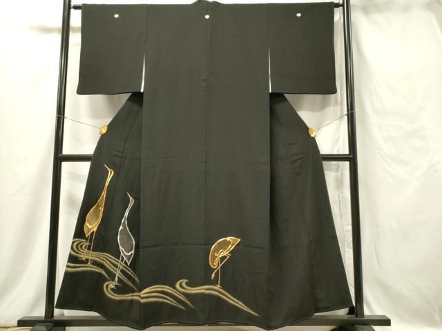 AK-2032 黒留袖 五ツ紋 豪華刺繍 金糸 銀糸 鳥 正絹 広衿 袷 着物 mm1003a25_1.jpg