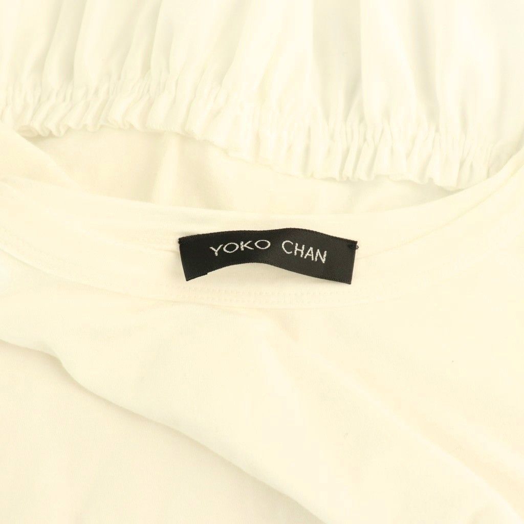 YOKO CHANヨーコチャン　Aラインカットソー　38　半袖ペプラムトップス ☆美品☆YOCO CHAN ヨーコチャン Aラインカットソー半袖ペプラム