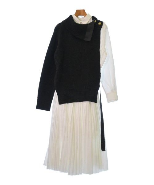 sacai サカイ シャツワンピース 黒x白 3(L位) 0357925F0046 sacai シャツワンピース レディース 【古着】【中古】【送料無料