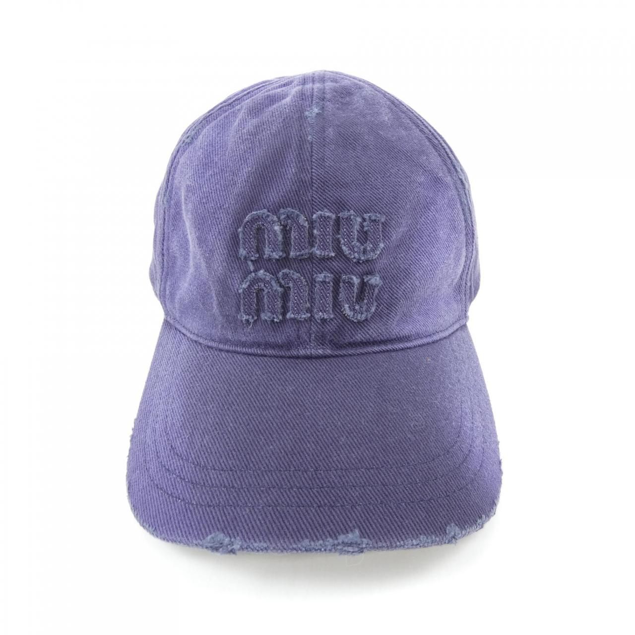 ミュウミュウ MIU MIU デニムベースボールキャップ ウォッシュドデニム 5HC274 2CRZ キャップ