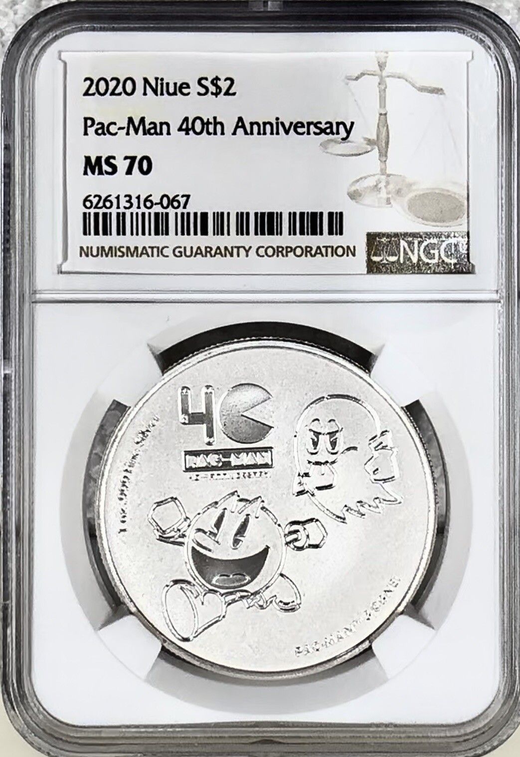 2020 PAC-MAN 40TH ANNIVERSARY NGC MS70 | $2 NIUE | ZEALAND MINT