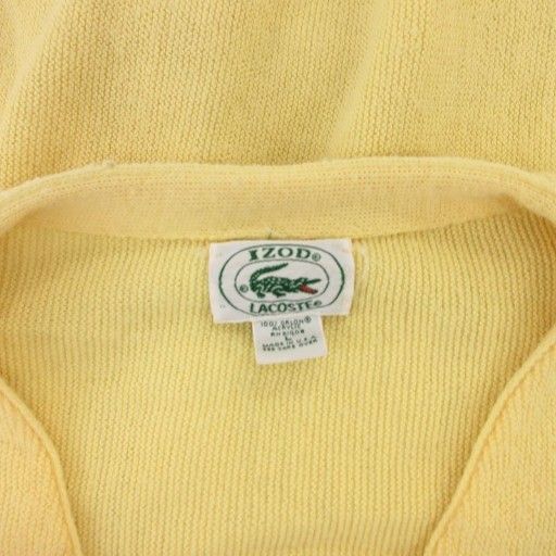 【かっしー】80s アイゾットラコステ アクリルカーディガン イエロー M ラコステ LACOSTE IZOD 80s ヴィンテージ アクリルカーディガン