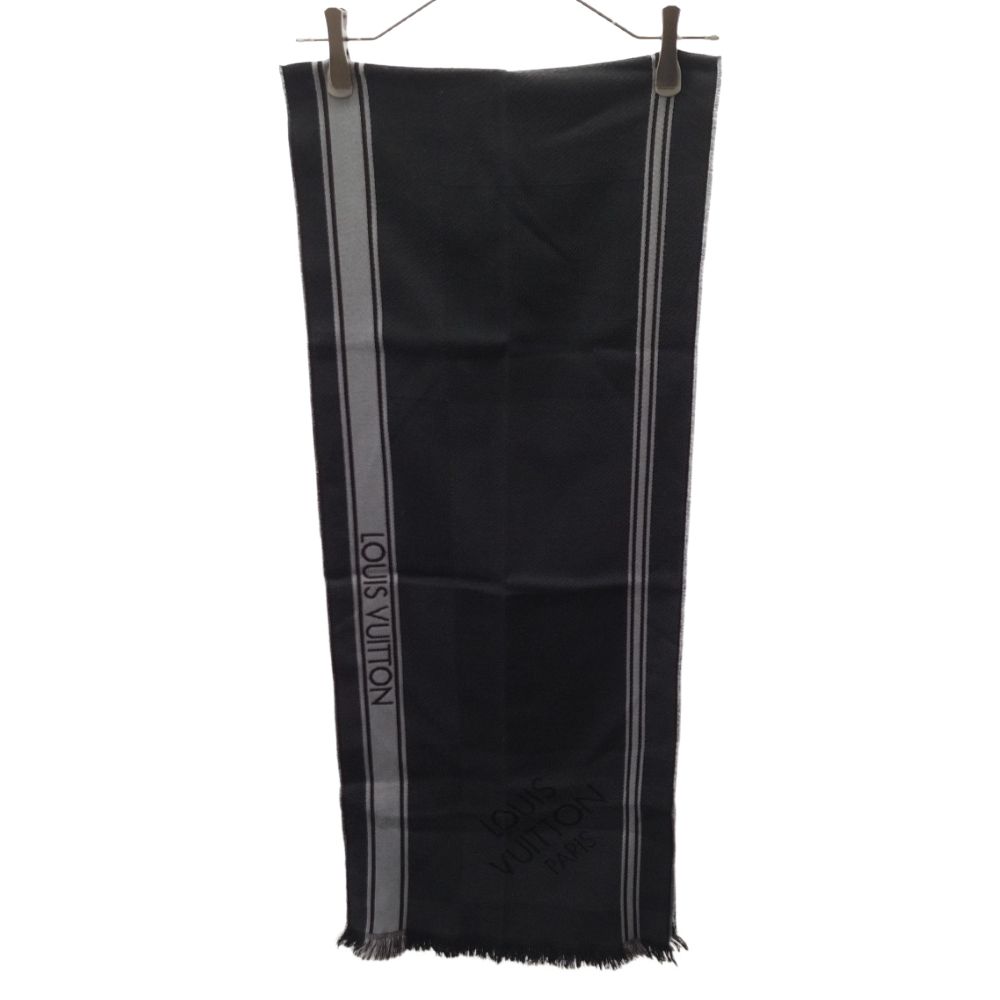 LOUIS VUITTON (ルイヴィトン) マフラー フリンジ付き ロゴ刺繍