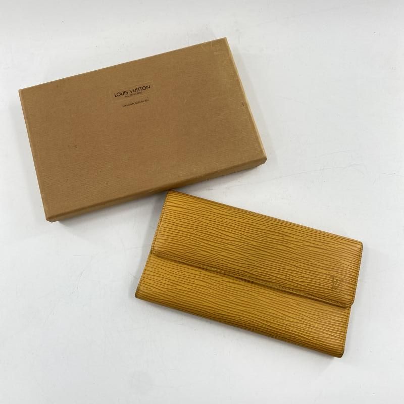 LOUIS VUITTON ルイヴィトン エピ ポルトモネビエ・トレゾール 2つ折り財布 マンダリンオレンジ M6350H ★ 美品 ルイヴィトン エピ ポルトモネビエ トレゾール 二つ折り ブラック