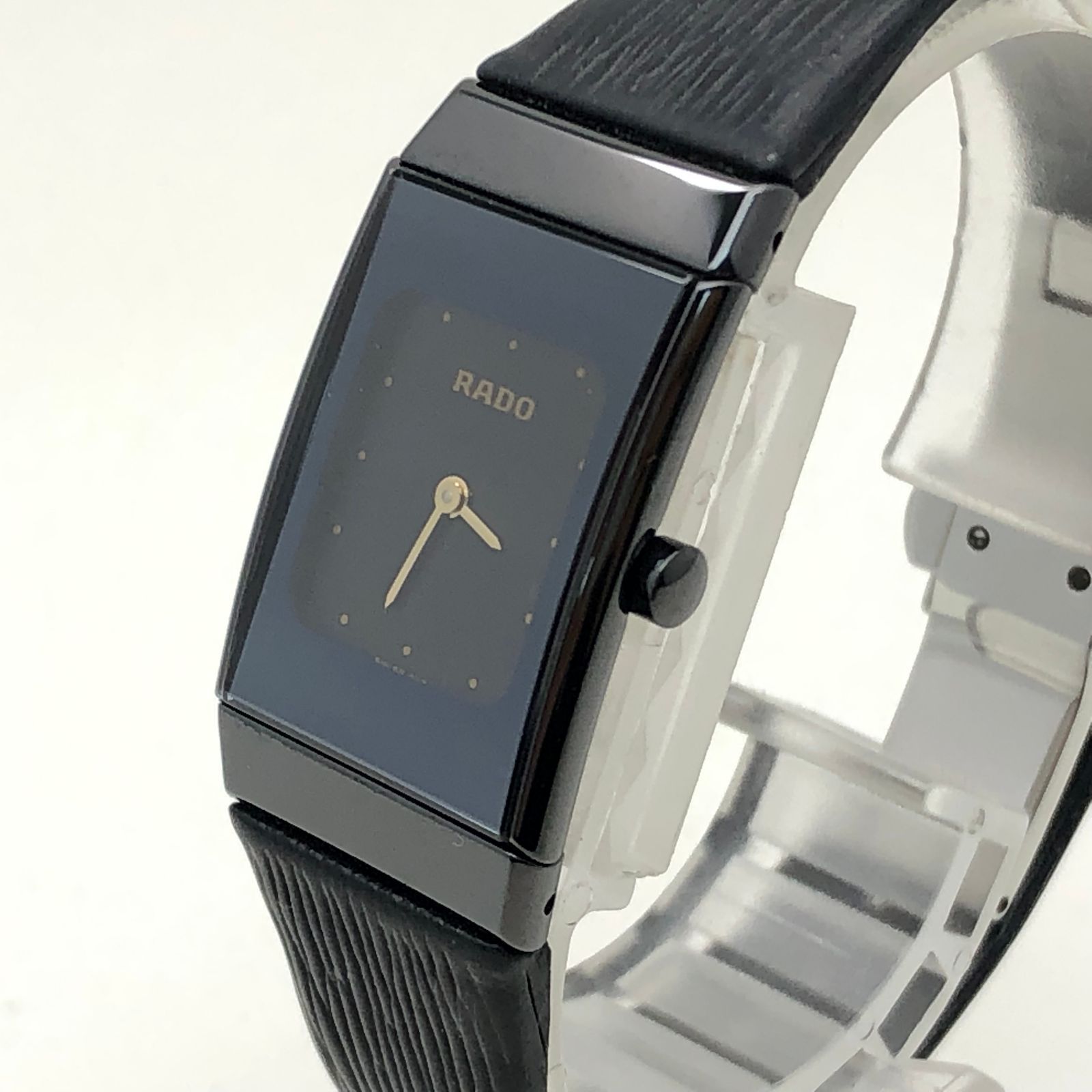 ラドー ダイヤスター スクエアフェイス 腕時計 ブラック 稼働品 1-803
