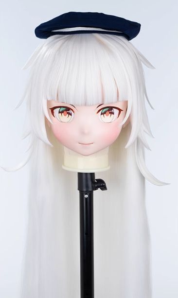 ★即納 ハーフマスク NO.141 ドール ロリータ コスプレ マスク 着ぐるみ ☆即納 ハーフマスク カツラ付き Eタイプ ドール ヘッドロリータ