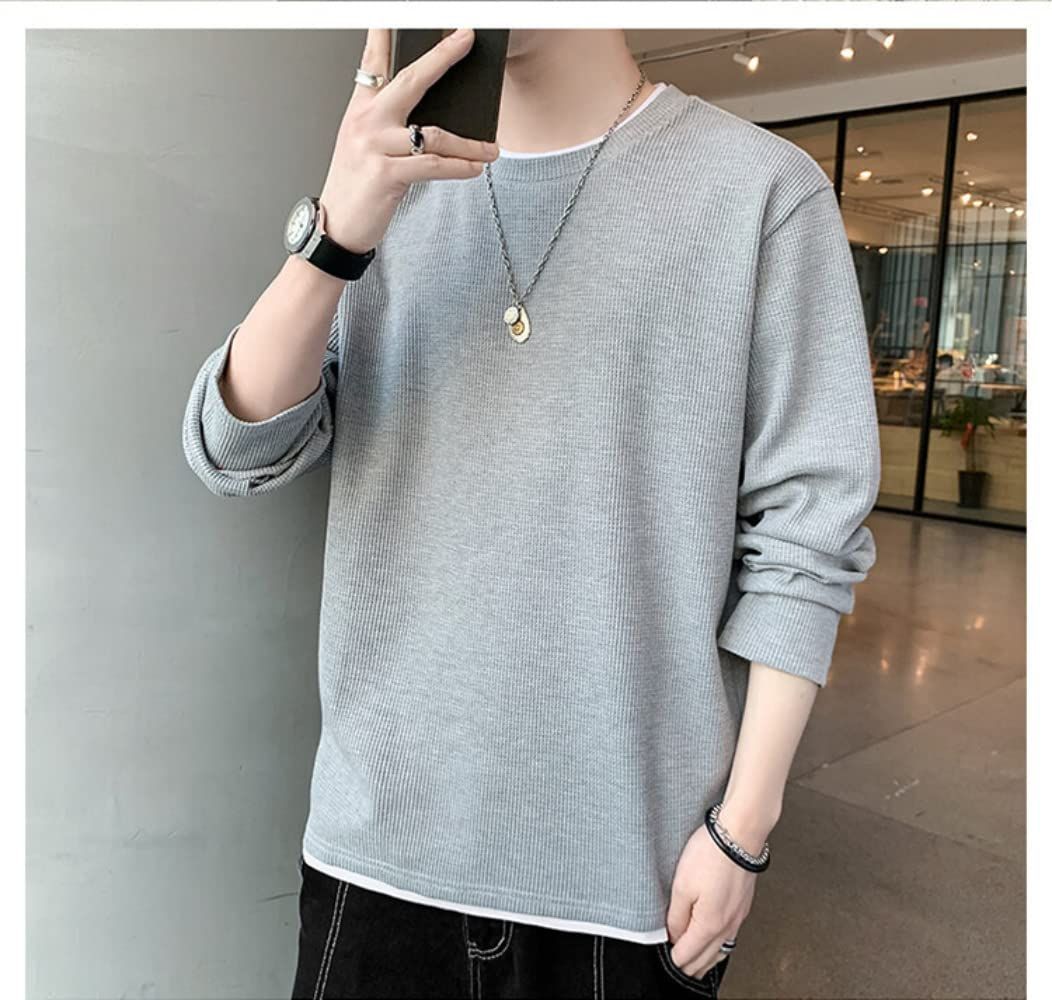 メンズ トレーナー 長袖 秋 ゆったり 無地 シンプル おしゃれ 大きいサ