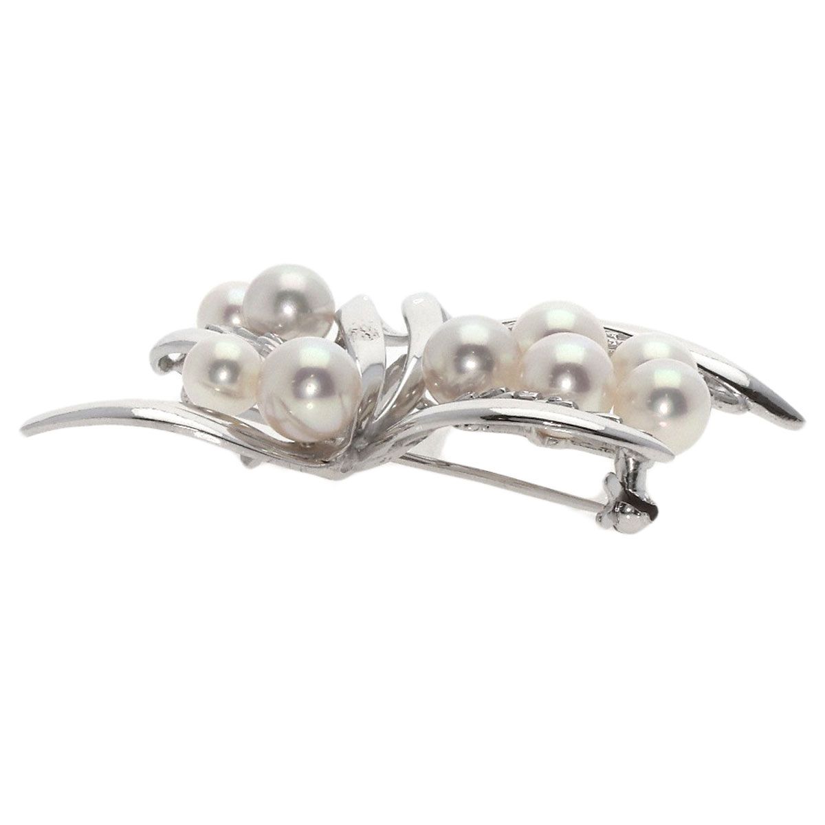MIKIMOTO ミキモト アコヤパール 真珠 ブローチ K14WG MIKIMOTO ミキモト アコヤパール 真珠 ブローチ K14WG