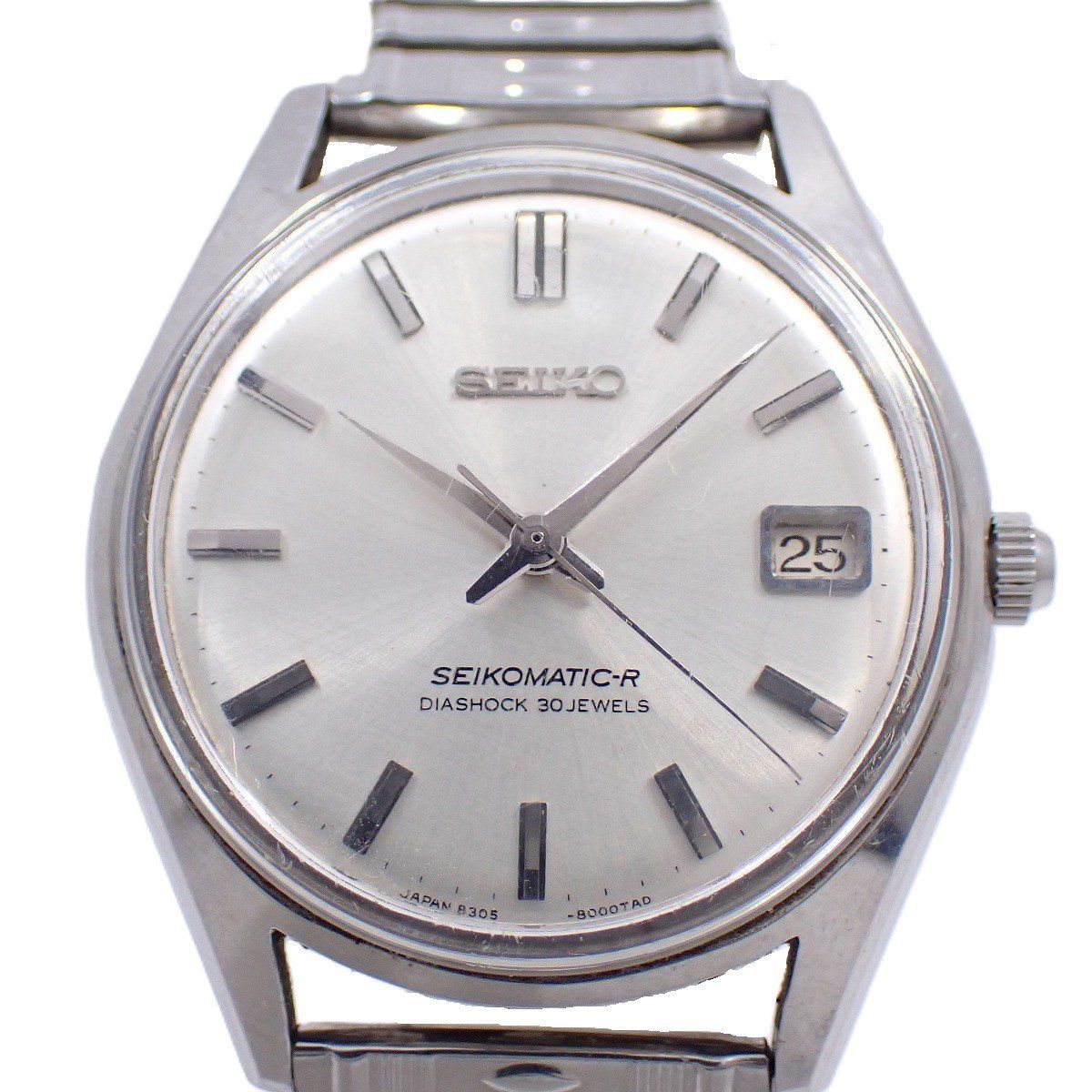SEIKO セイコーマチック-R 自動巻き メンズ 腕時計 シルバー文字盤 社外ベルト 8305-8010 いおき質店