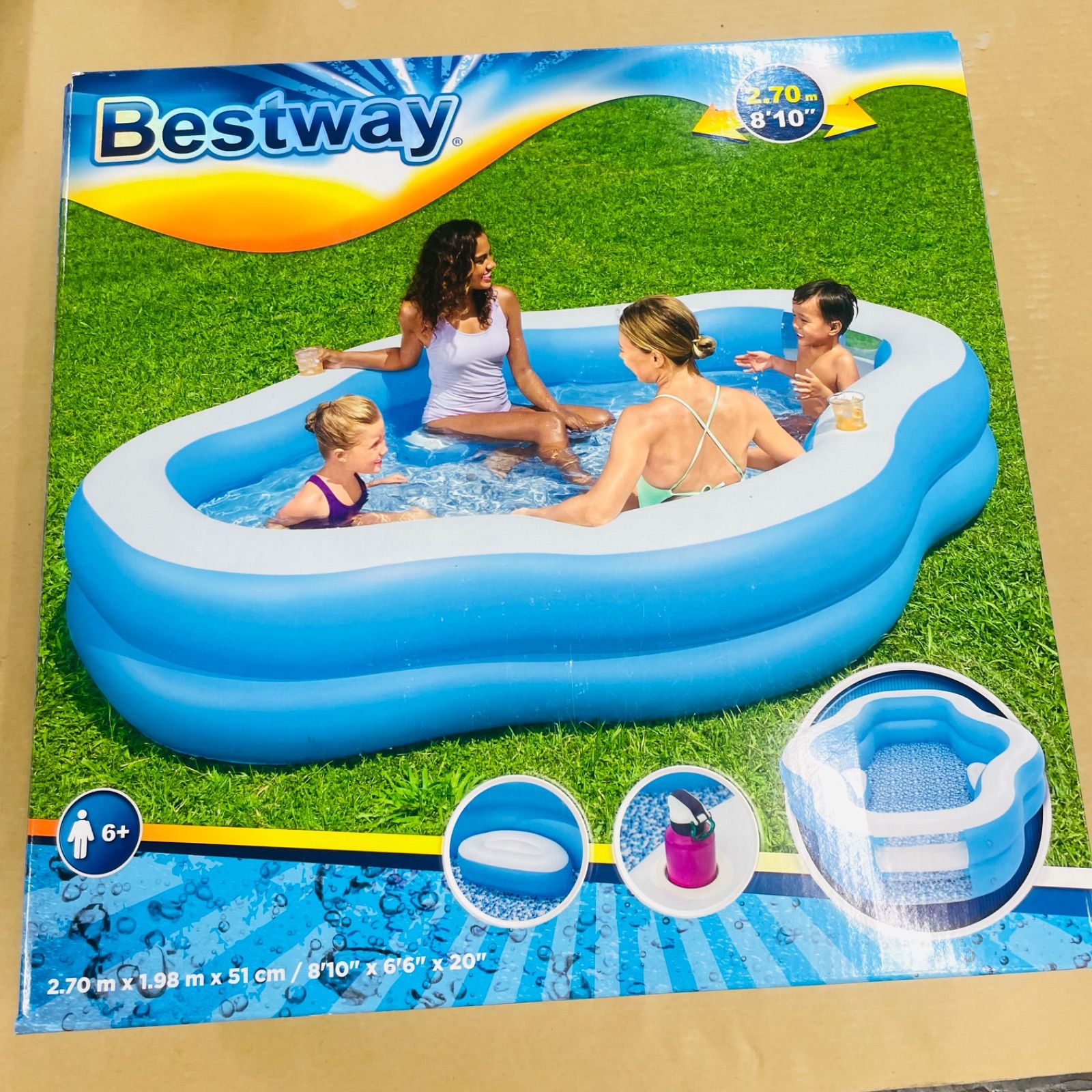スプラッシュビュー ファミリープール BESTWAY 2.70m x 1.98m x 51cm
