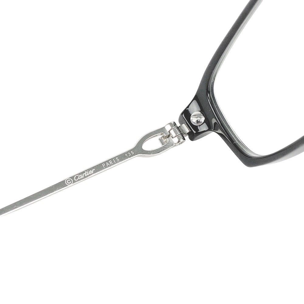 ■美品■　カルティエ C モチーフ 眼鏡 メガネ 度入り スクエア ブラック シルバー 【169410】 □美品□ カルティエ C モチーフ 眼鏡 メガネ 度入り スクエア
