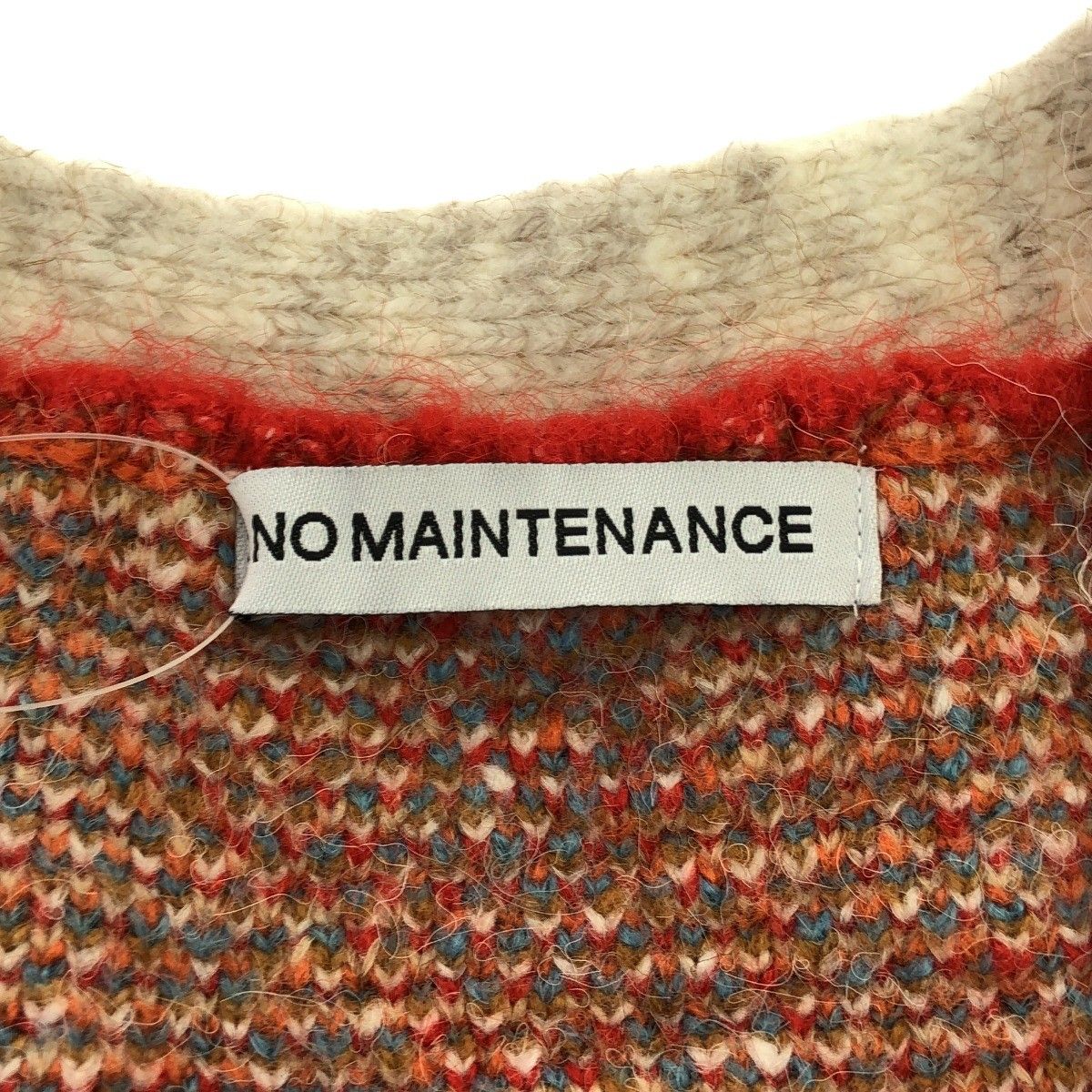 NO MAINTENANCE ノーメンテナンス Red Still Shag Cardigan アクリル 