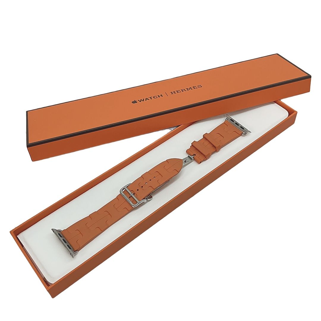 Apple MXJM3FE|A エルメス アップルウォッチ用 純正ベルト オレンジ ラバー 46mm メンズ腕時計 C10434678